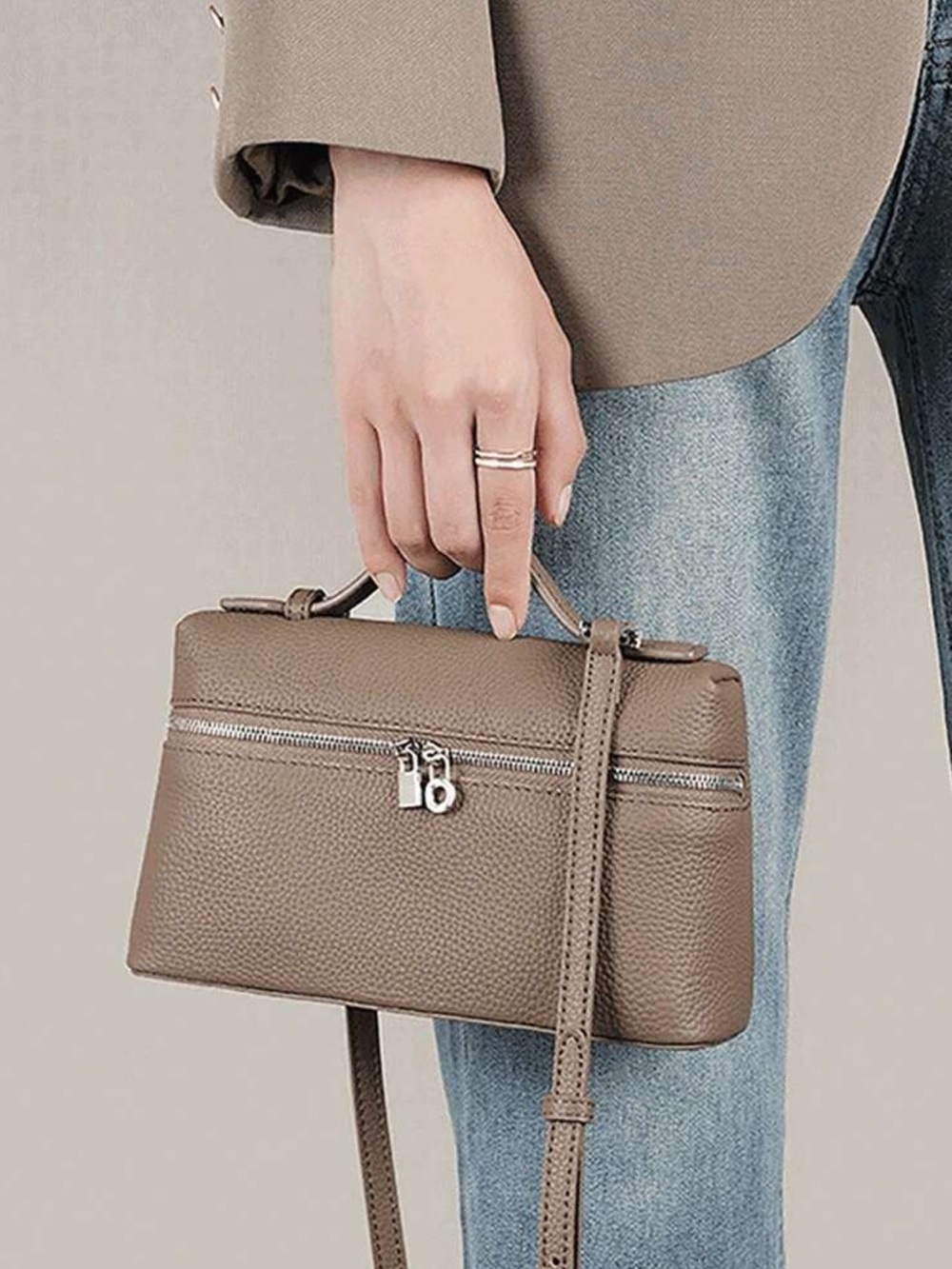 Leather Crossbody Top-Handle Bag